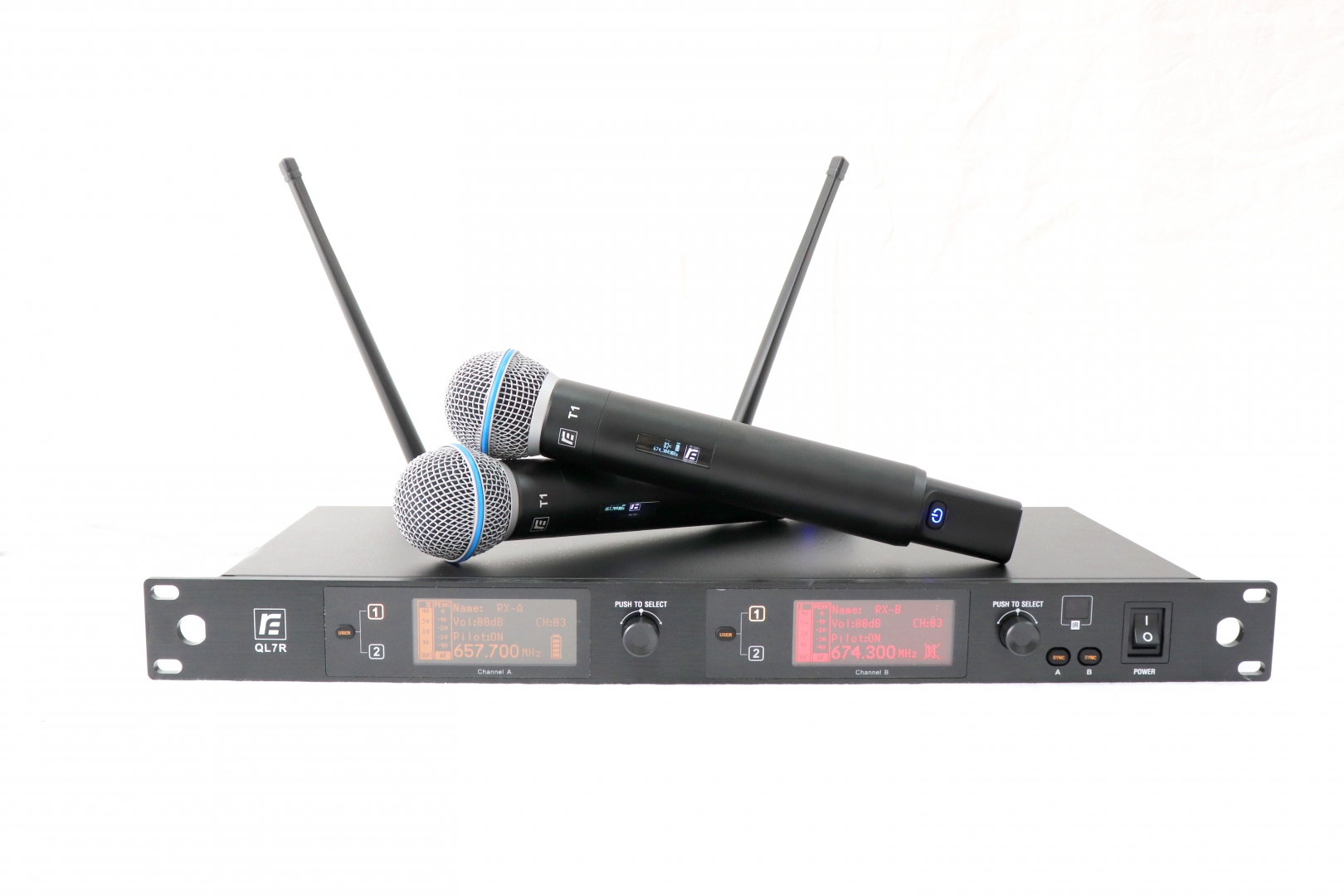 RFIntell QL7R/T1-B 720,500-754,000 МГц 2-канальная радиосистема с 2-мя ручными микрофонами в Камышлове